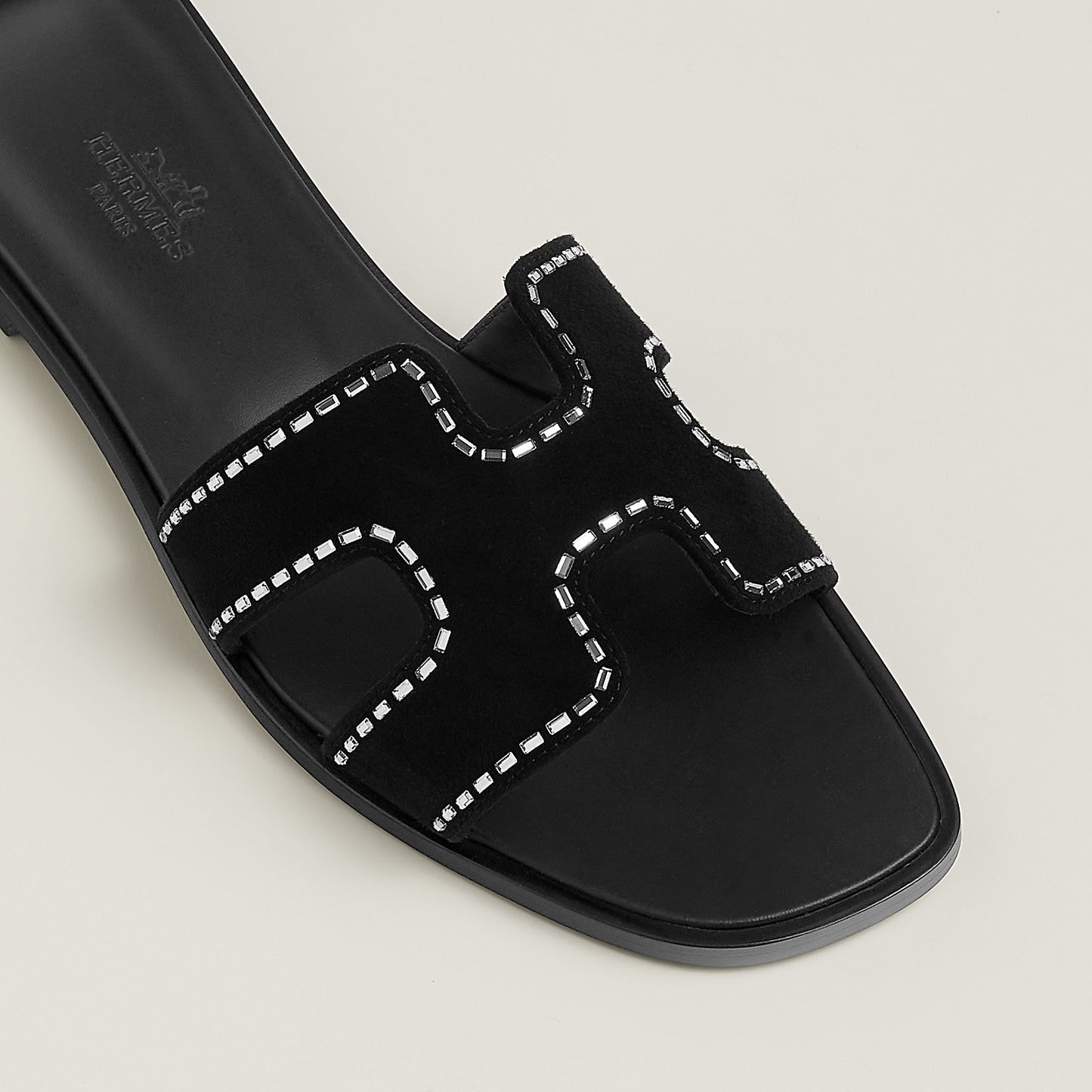 HRS Sandales Oran Noir Brillant
